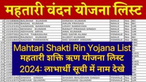 Mahtari Shakti Rin Yojana List महतारी शक्ति ऋण योजना लिस्ट 2024: लाभार्थी सूची में नाम देखे