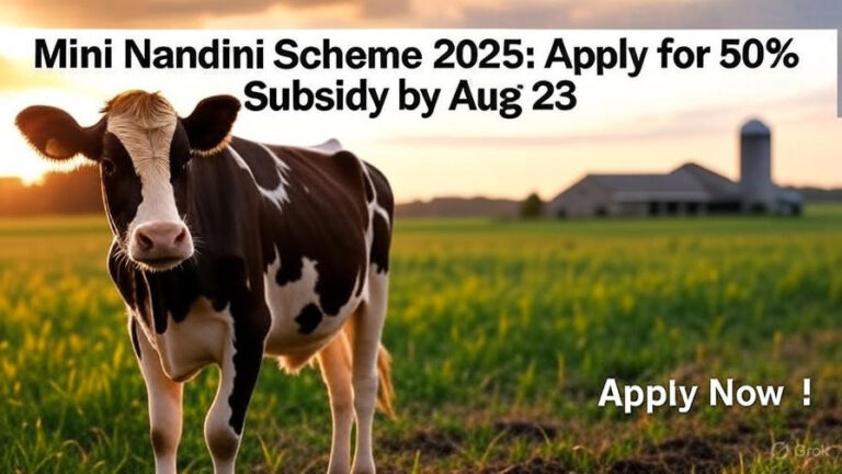 Mini Nandini Scheme मिनी नंदिनी योजना: 23 अगस्त तक करें आवेदन, जानें सब्सिडी और आवेदन प्रक्रिया मिनी नंदिनी कृषक समृद्धि योजना 2025 के तहत डेयरी खोलने के लिए...